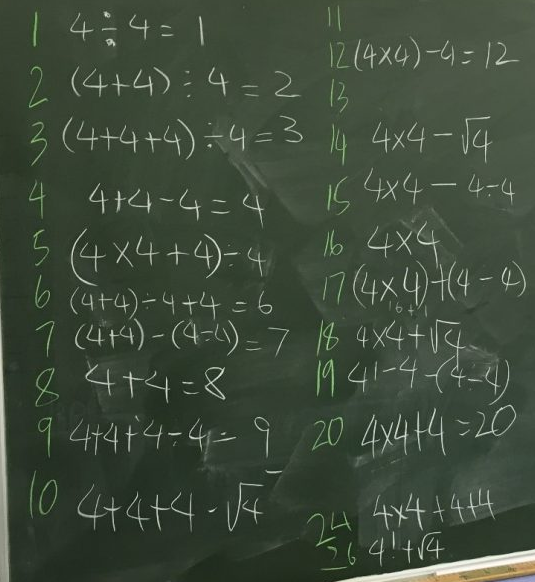 Four Fours Order Of Operations Calculate